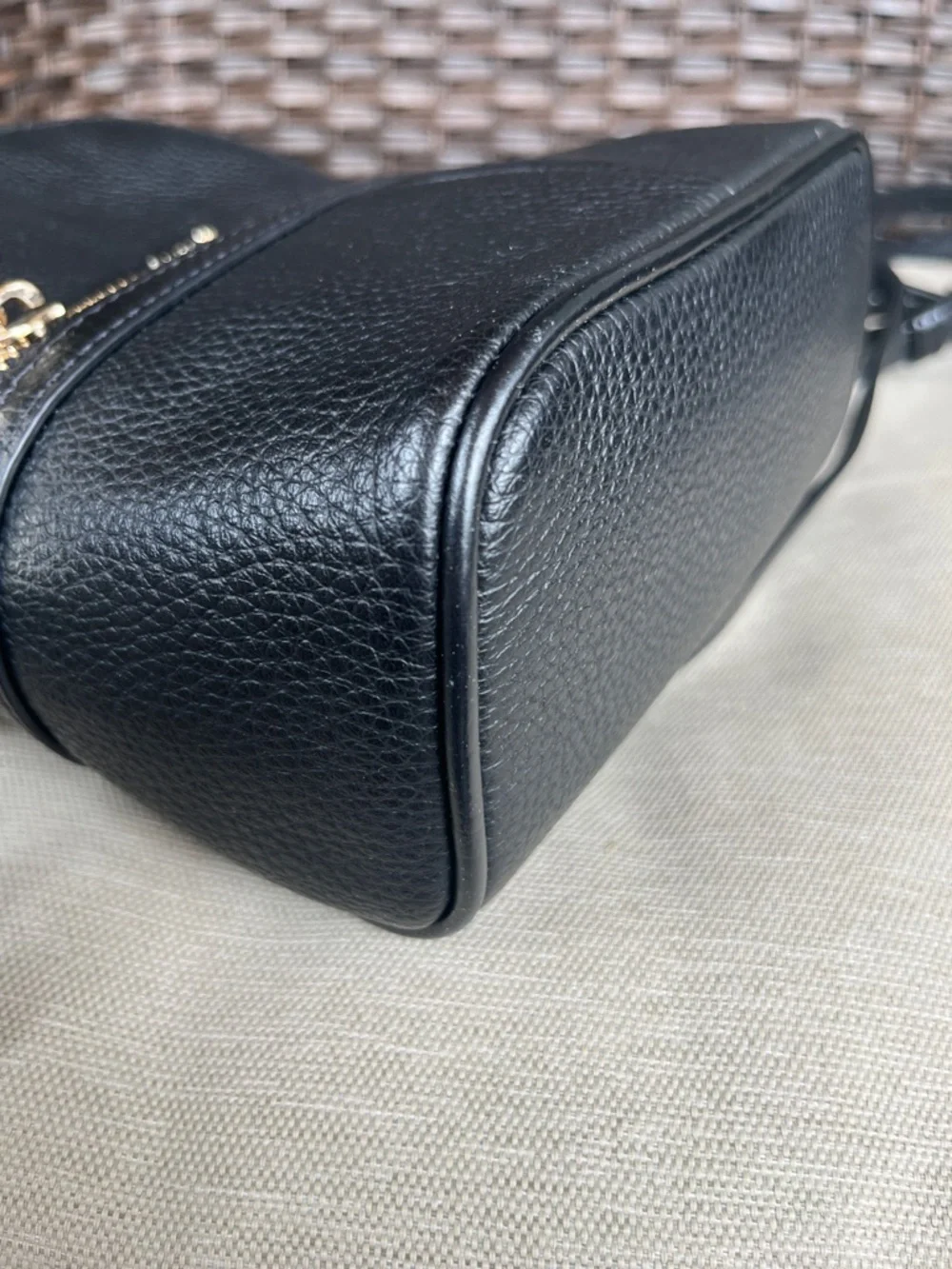 EUC Kate Spade Karina Black Pebbled Leather Mini Backpack with Gold Hardware